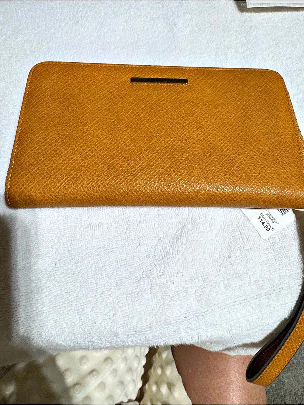 Zip Around clutch handbag  in mustard color NWT